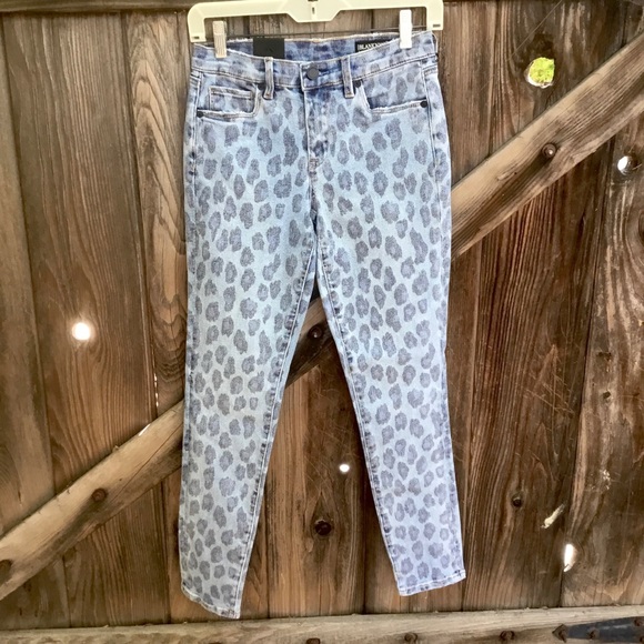New BLANCNYC blue leopard skinny ankle jean 26 4 S - Picture 2 of 12